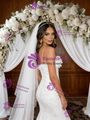 White Mermaid Spaghetti Straps Wedding Dress