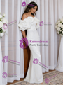 White Sequins Off the Shoulder Wedding Dress
