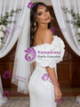 White Sequins Off the Shoulder Wedding Dress