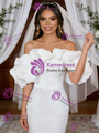White Sequins Off the Shoulder Wedding Dress