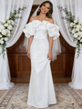 White Sequins Off the Shoulder Wedding Dress