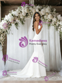 White Mermaid Spaghetti Straps Wedding Dress