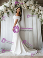 White Mermaid Off the Shoulder Wedding Dress