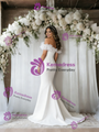 White Mermaid Off the Shoulder Wedding Dress