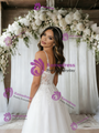 White Tulle Spaghetti Straps Lace Wedding Dress