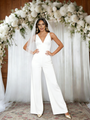 White V-neck Sleeveless Jumpersuit