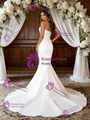 White Mermaid Strapless Appliques Wedding Dress