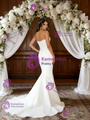 White Mermaid Strapless Appliques Wedding Dress