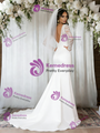White Mermaid Long Sleeve V-neck Wedding Dress