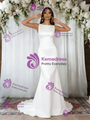 White Mermaid Satin Backless Wedding Dress