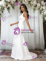White Mermaid Satin Backless Wedding Dress