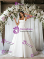 Simple White Satin Straps Wedding Dress