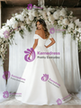White Satin Off the Shoulder Wedding Dress