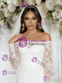 White Lace Long Sleeve Wedding Dress