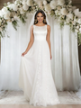White Satin Tulle Appliques Wedding Dress