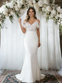 White Mermaid Lace Spaghetti Straps Wedding Dress