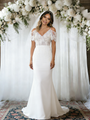 White Mermaid Lace Spaghetti Straps Wedding Dress