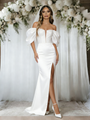 White Satin Split Wedding Dress