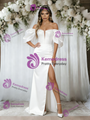 White Satin Split Wedding Dress