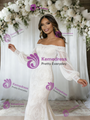 White Mermaid Lace Long Sleeve Wedding Dress