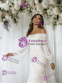 White Mermaid Lace Long Sleeve Wedding Dress