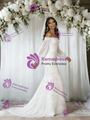 White Mermaid Lace Long Sleeve Wedding Dress