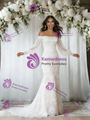White Mermaid Lace Long Sleeve Wedding Dress