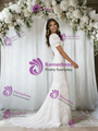 White Mermaid Puff Sleeve Wedding Dress