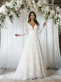 White Lace Long Sleeve Wedding Dress