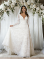 White Lace Long Sleeve Wedding Dress