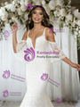 White Mermaid Lace Straps Wedding Dress