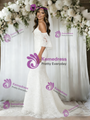 White Mermaid Lace Straps Wedding Dress