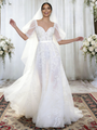 White Tulle Puff Sleeve Appliques Wedding Dressu