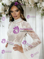 White Lace Long Sleeve High Neck Wedding Dress
