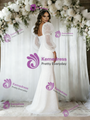 White Mermaid Sequins Long Sleeve Wedding Dress