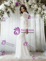 White Mermaid Sequins Long Sleeve Wedding Dress