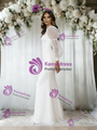 White Mermaid Sequins Long Sleeve Wedding Dress