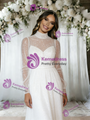 White Sequins Long SLeeve High Neck Wedding Dress