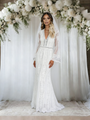 White Lace Long Sleeve Wedding Dress