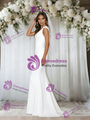 White Mermaid V-neck Cap Sleeve Wedding Dress