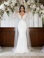 White Mermaid Lace Long Sleeve Wedding Dress