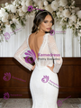 White Mermaid Lace Long Sleeve Wedding Dress