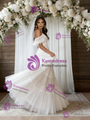 A-Line White Lace Spaghetti Straps Wedding Dress