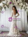 White Mermaid Lace Long Sleeve Wedding Dress