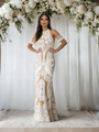 White Mermaid Lace Backless Tassel Wedding Dress
