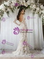 White Mermaid Lace Long Sleeve Wedding Dress