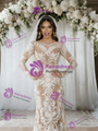 White Mermaid Lace Long Sleeve Wedding Dress