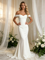 White Mermaid Off the Shoulder Wedding Dress