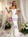 White Mermaid Off the Shoulder Wedding Dress