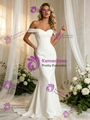 White Mermaid Off the Shoulder Wedding Dress